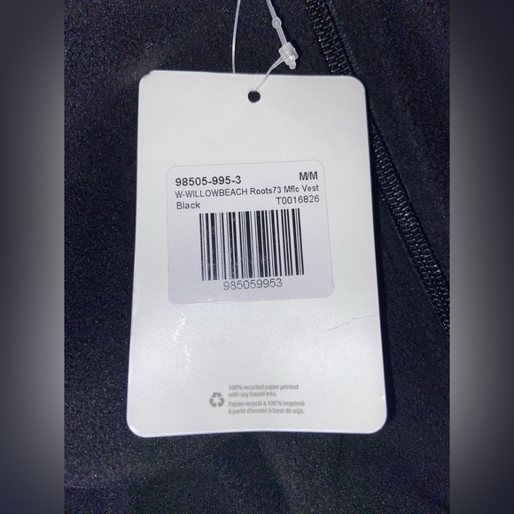 WOMEN'S WILLOWBEACH ROOTS73 black micro fleece VEST size medium NWT - Picture 5 of 11